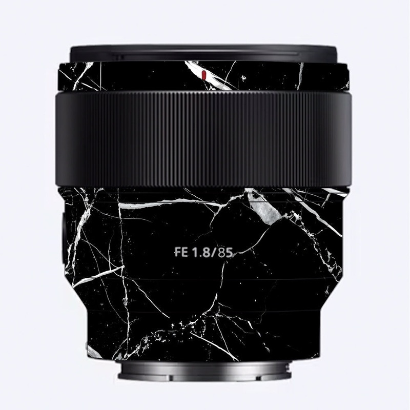 White Veins on Black Sony 85mm 1.8 Camera Lens Skin