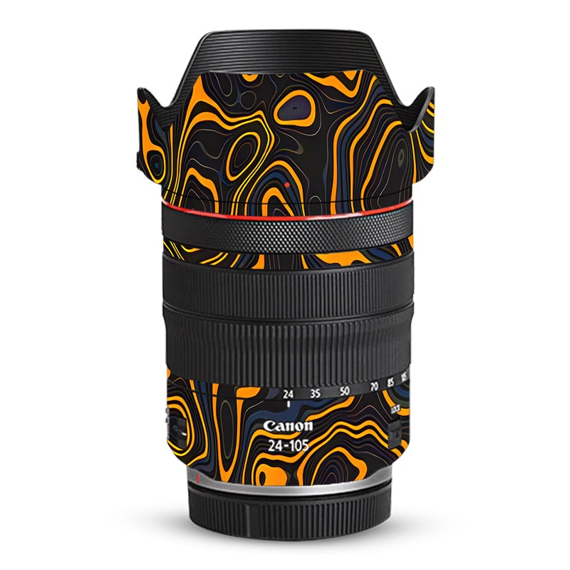 Amber Topographic Waves Canon 24-105mm Camera Lens Skin