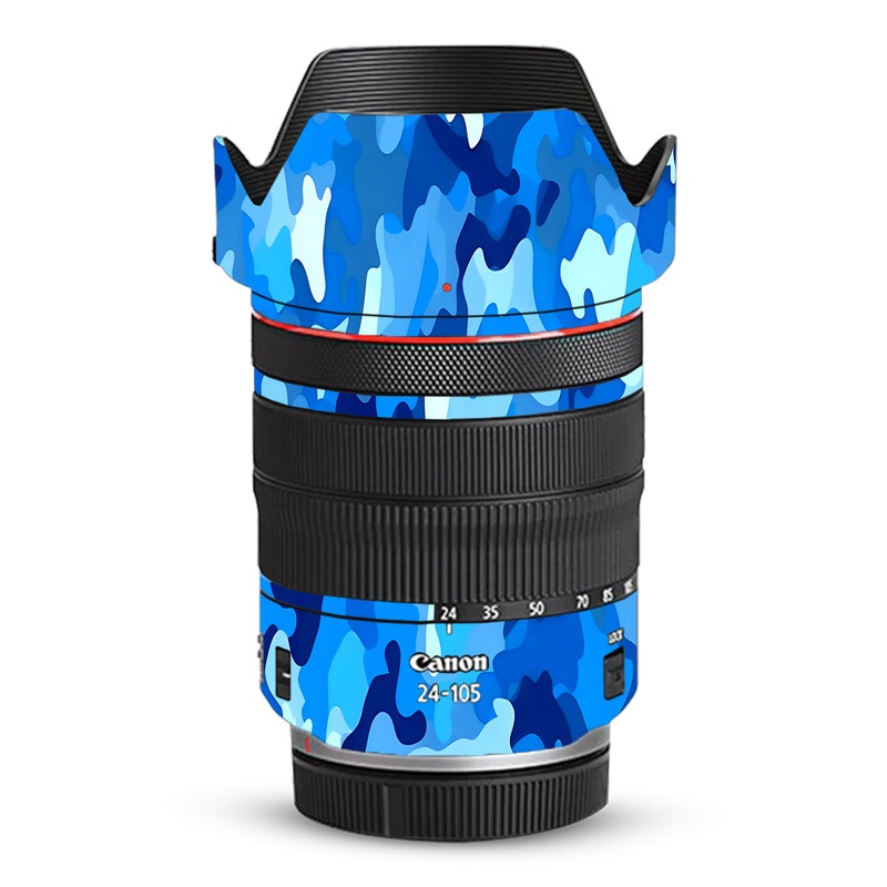 Arctic Blue Camo Pattern Canon 24-105mm Camera Lens Skin
