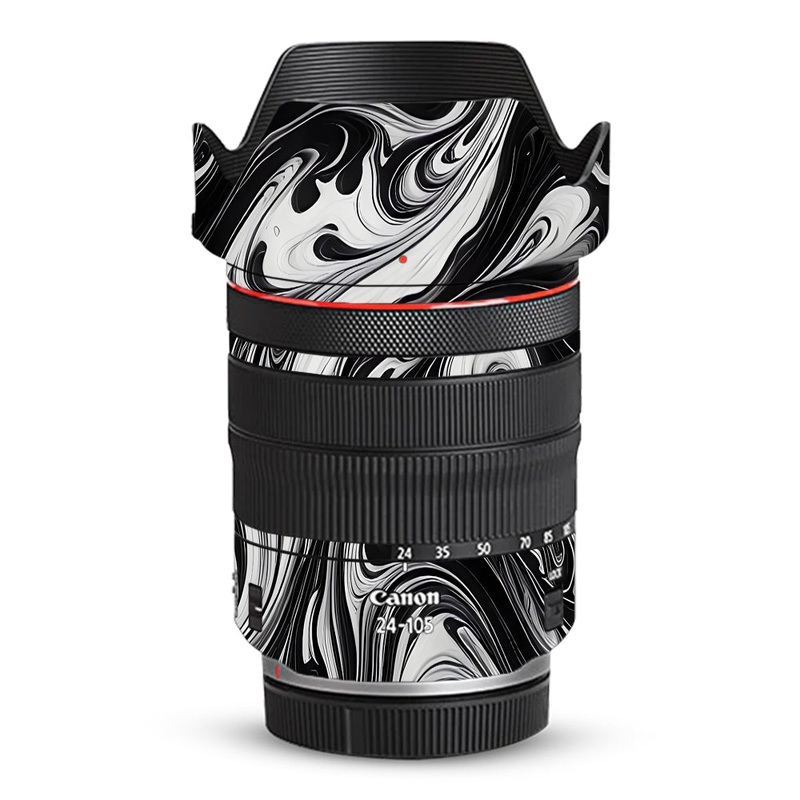 Black and White Marble Canon 24-105mm Camera Lens Skin