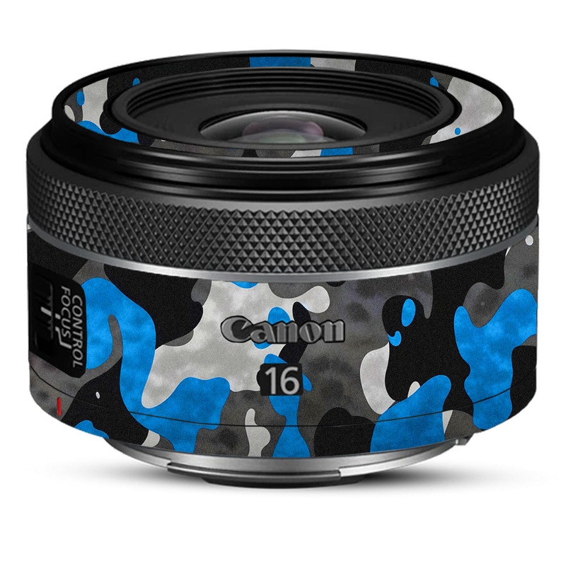 Blue Grey Camo Canon 16mm Camera Lens Skin