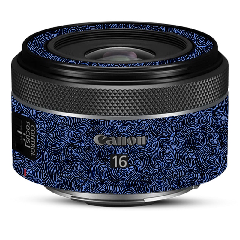 Blue Spirals Canon 16mm Camera Lens Skin