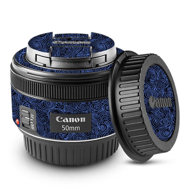 Blue Spirals Canon 50mm Camera Lens Skin