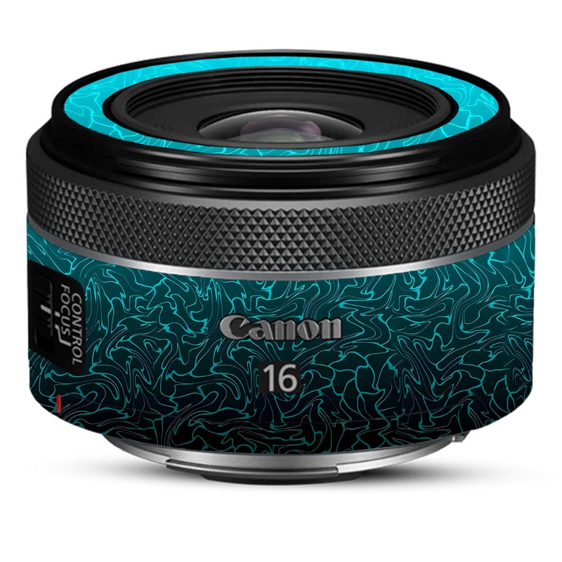 Cyan Blue to Black Gradient Canon 16mm Camera Lens Skin