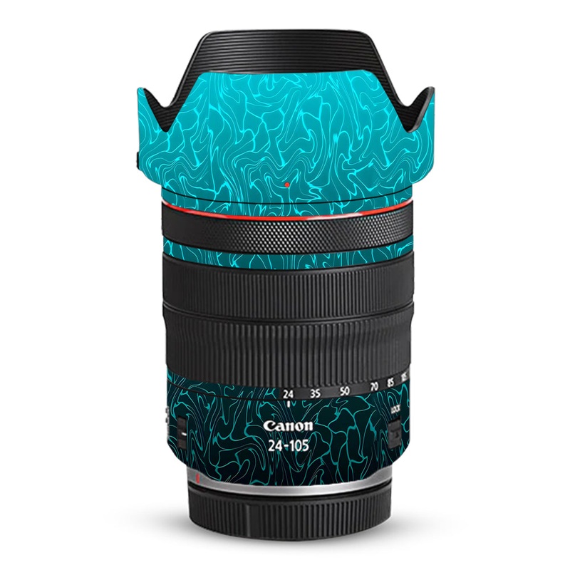 Cyan Blue to Black Gradient Canon 24-105mm Camera Lens Skin