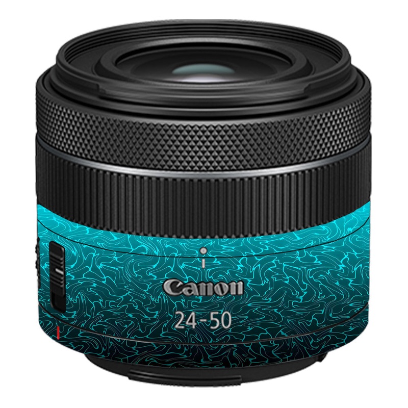 Cyan Blue to Black Gradient Canon 24-50mm Camera Lens Skin