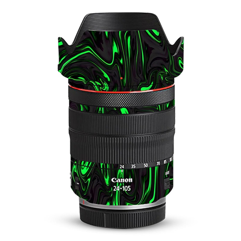 Green Liquid Pattern Canon 24-105mm Camera Lens Skin