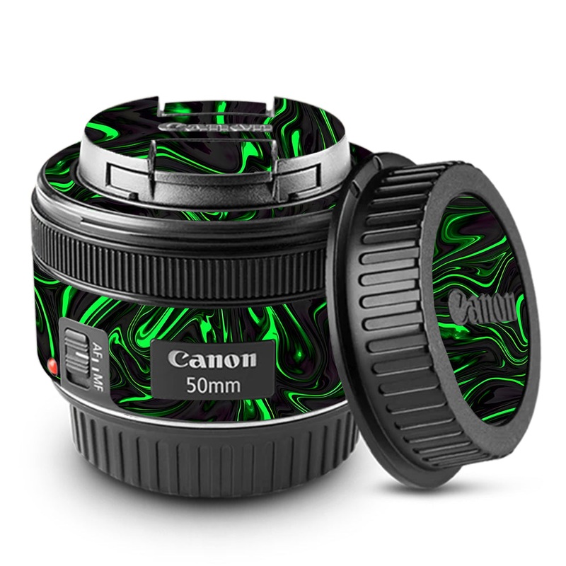 Green Liquid Pattern Canon 50mm Camera Lens Skin