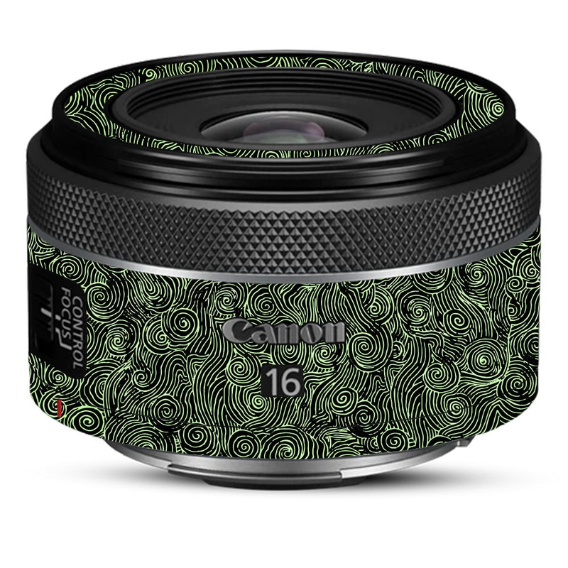 Green Spirals Canon 16mm Camera Lens Skin