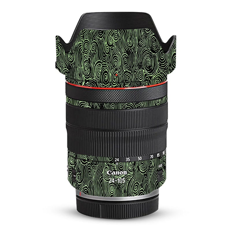Green Spirals Canon 24-105mm Camera Lens Skin