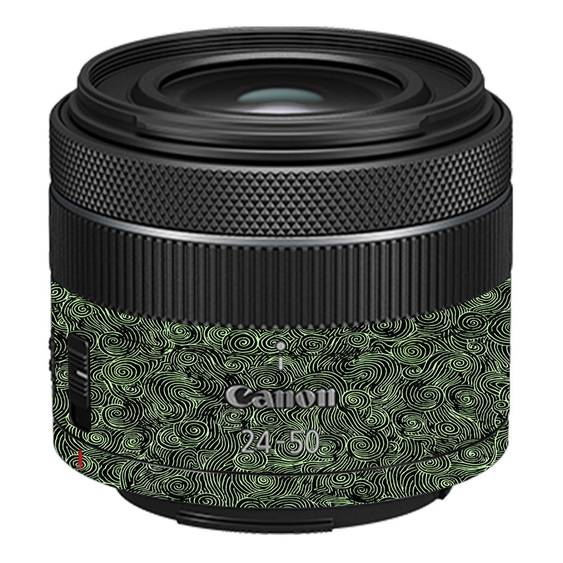 Green Spirals Canon 24-50mm Camera Lens Skin