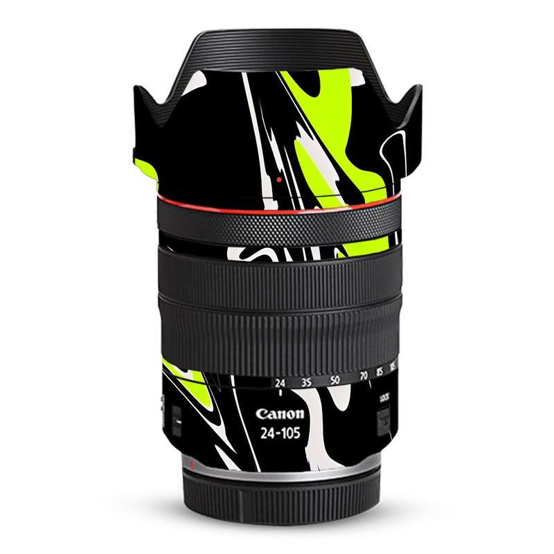 Neon Green and Black Pattern Canon 24-105mm Camera Lens Skin