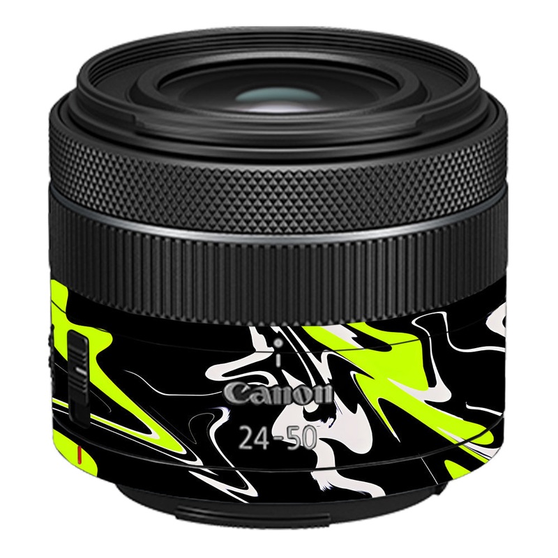 Neon Green and Black Pattern Canon 24-50mm Camera Lens Skin