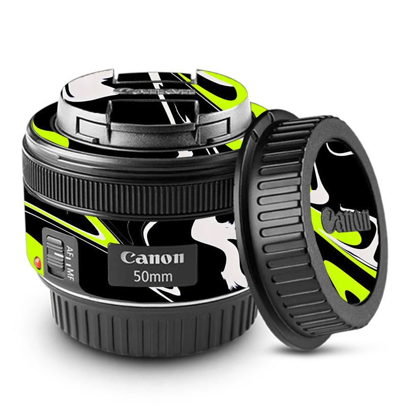 Neon Green and Black Pattern Canon 50mm Camera Lens Skin
