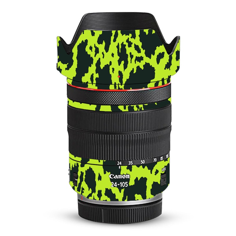 Neon Green Splatter Canon 24-105mm Camera Lens Skin