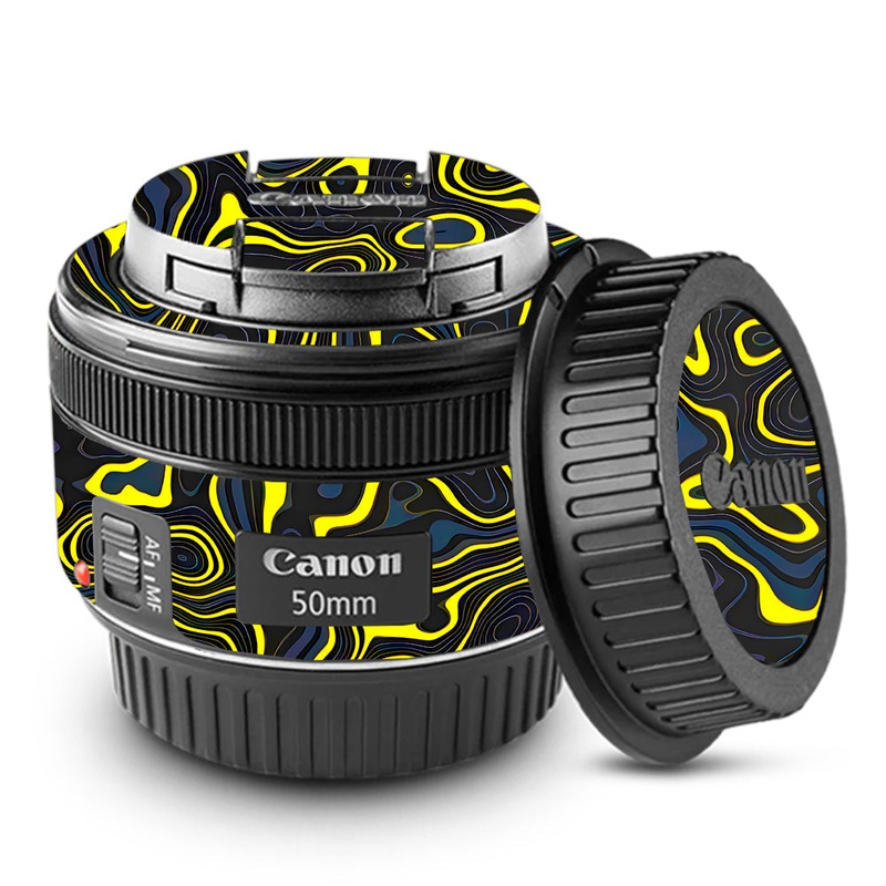 Neon Lava Contours Canon 50mm Camera Lens Skin