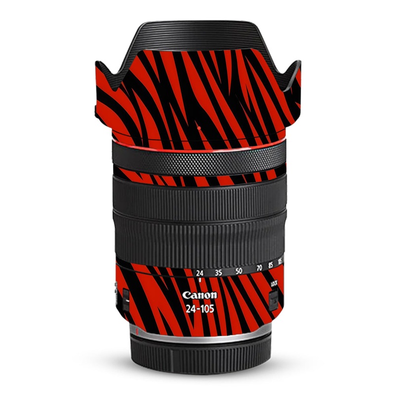 Red and Black Stripes Canon 24-105mm Camera Lens Skin