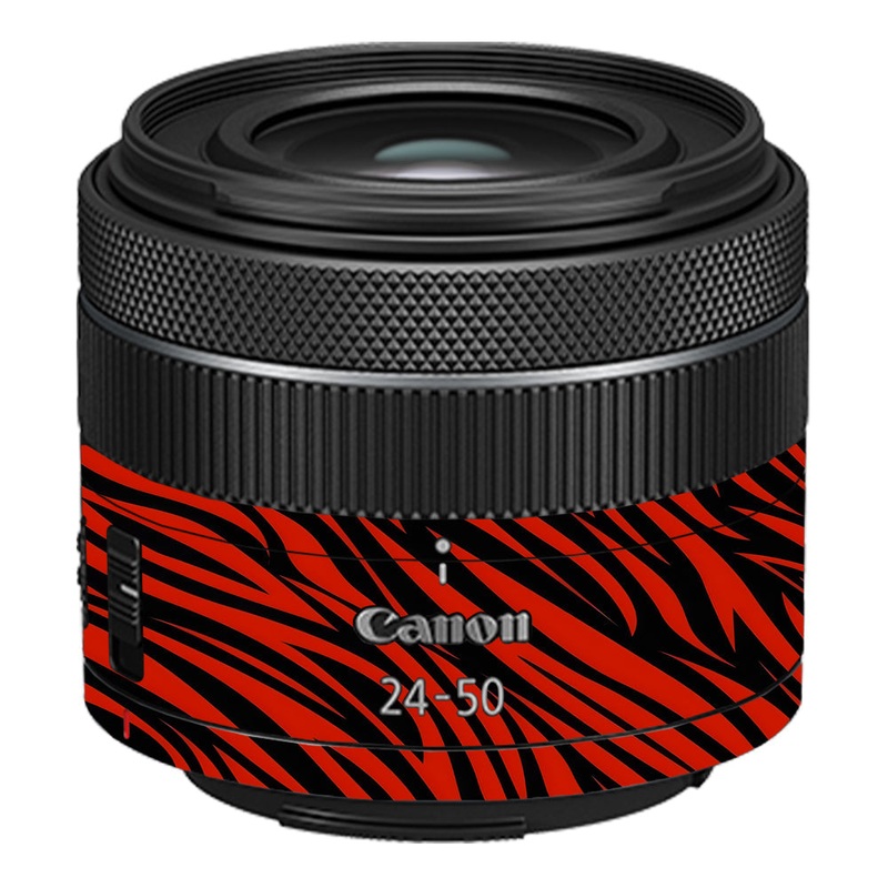 Red and Black Stripes Canon 24-50mm Camera Lens Skin