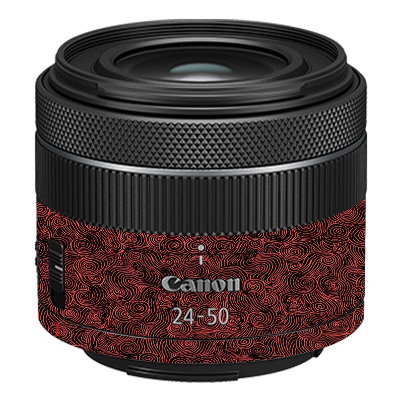 Red Spirals Canon 24-50mm Camera Lens Skin