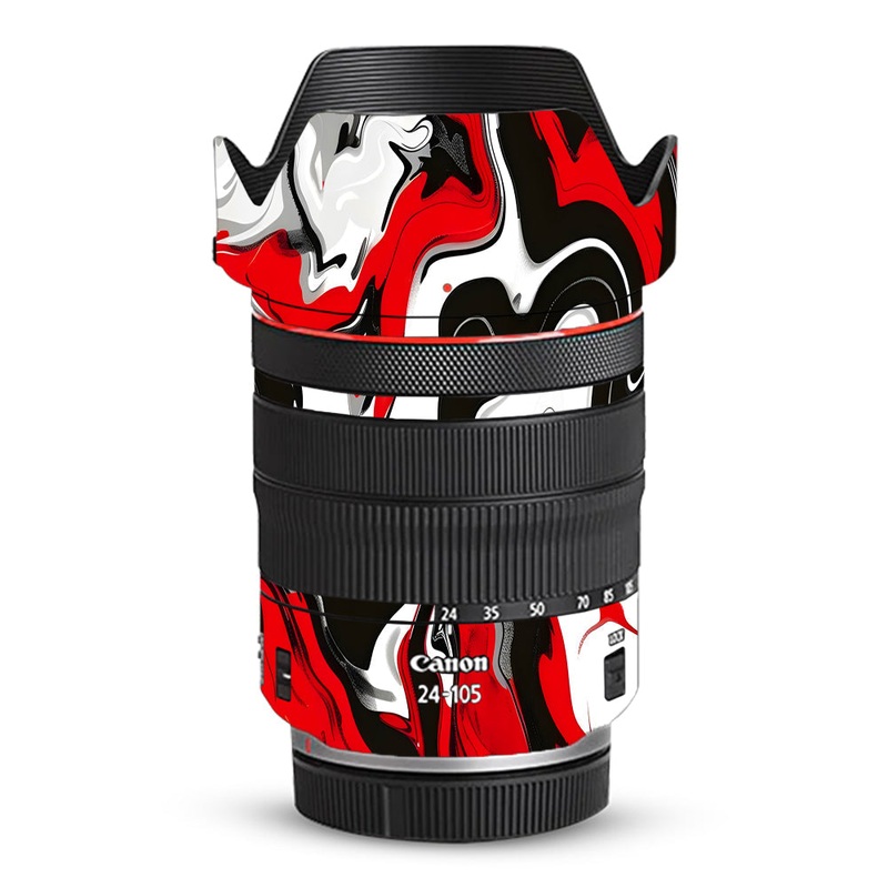Scarlet and White Motion Canon 24-105mm Camera Lens Skin