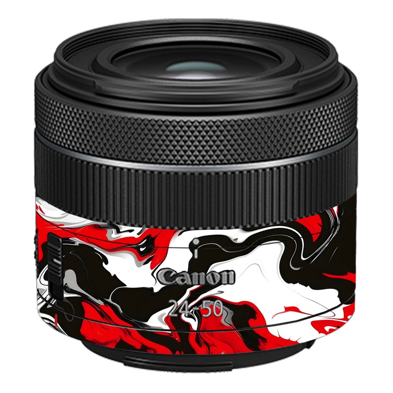 Scarlet and White Motion Canon 24-50mm Camera Lens Skin