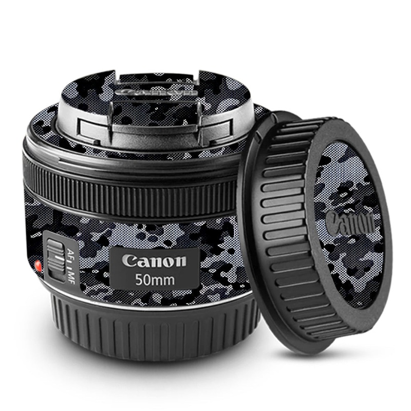 Stealth Grey Camo Canon 50mm Camera Lens Skin