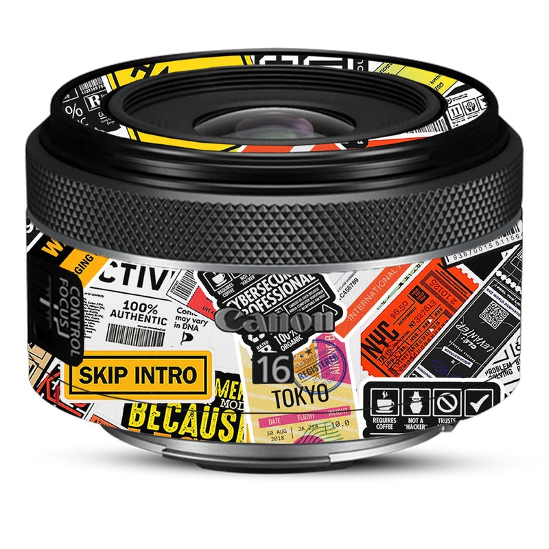 Tech Aesthetic Sticker Collage Canon 16mm Camera Lens Skin