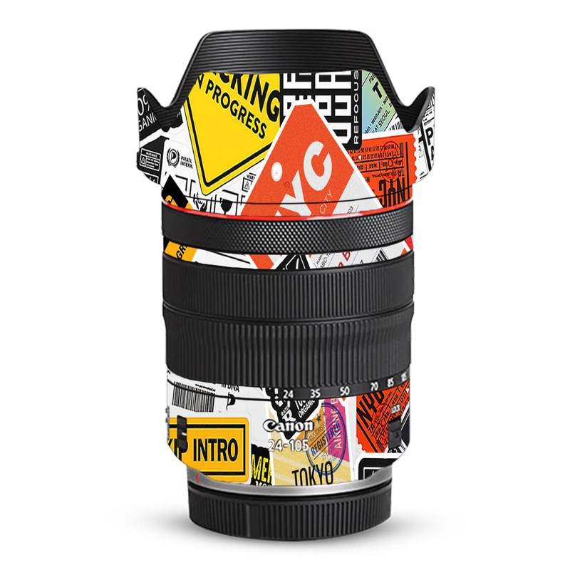 Tech Aesthetic Sticker Collage Canon 24-105mm Camera Lens Skin