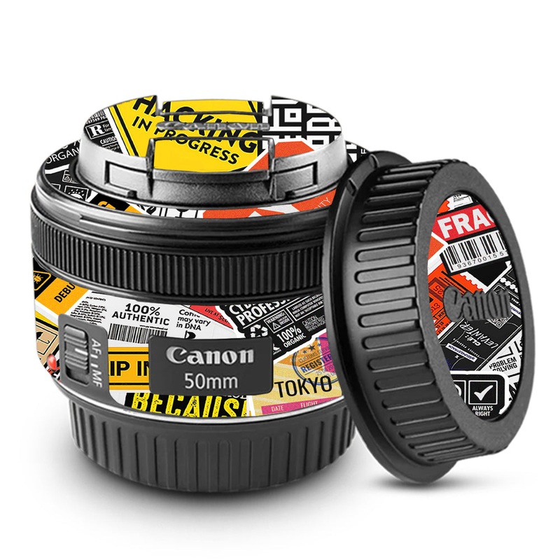Tech Aesthetic Sticker Collage Canon 50mm Camera Lens Skin