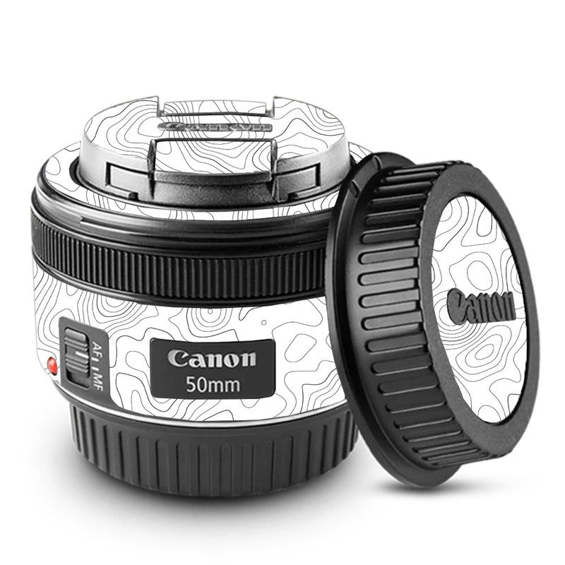 White Contour Design Canon 50mm Camera Lens Skin