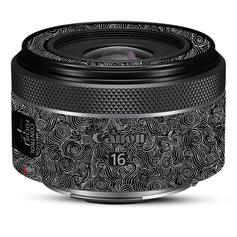 White Spirals Canon 16mm Camera Lens Skin