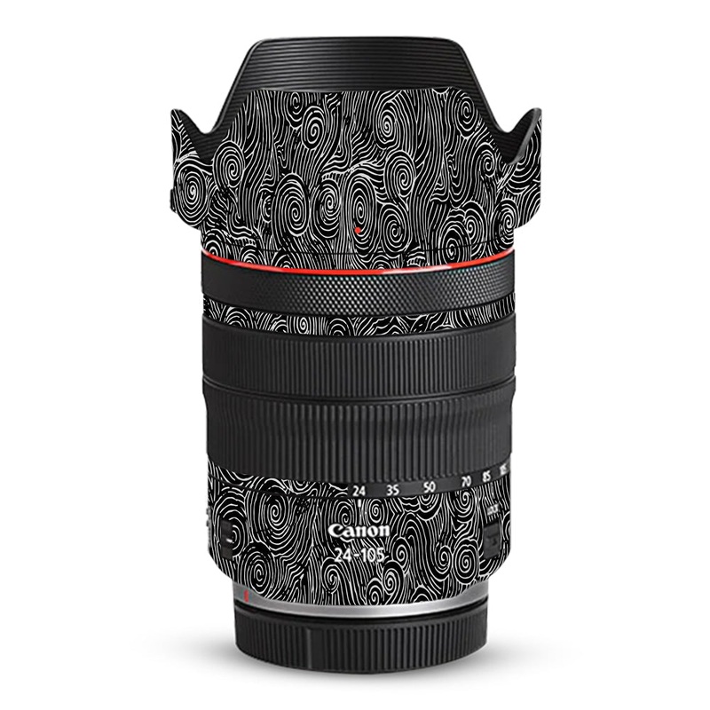 White Spirals Canon 24-105mm Camera Lens Skin
