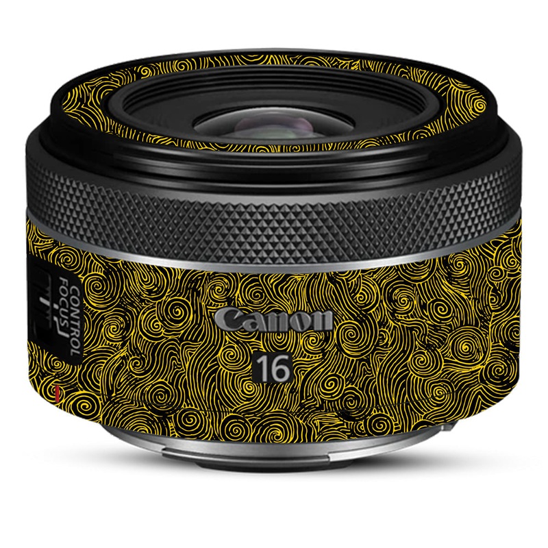 Yellow Spirals Canon 16mm Camera Lens Skin