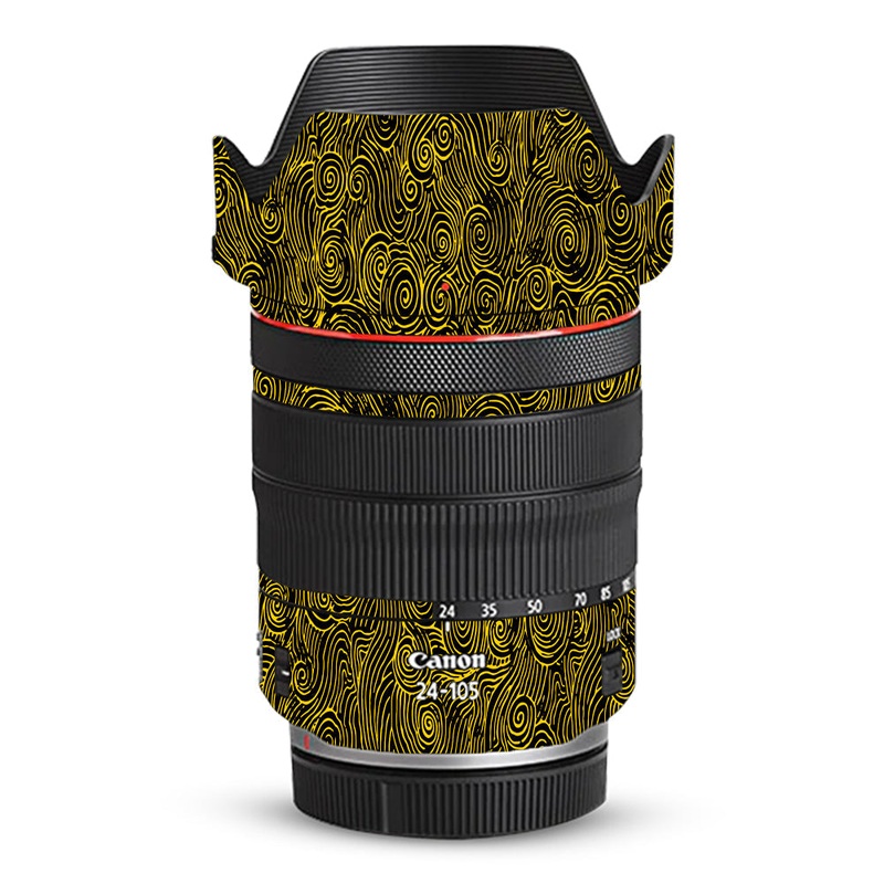 Yellow Spirals Canon 24-105mm Camera Lens Skin