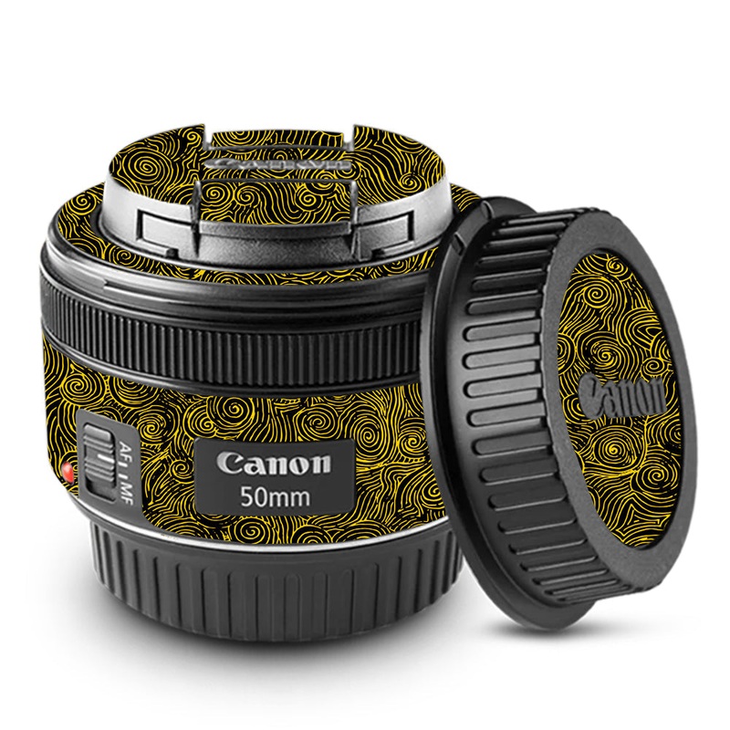 Yellow Spirals Canon 50mm Camera Lens Skin