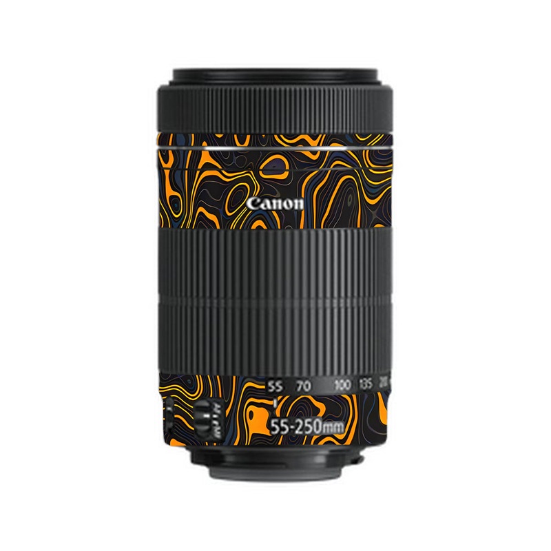 Amber Topographic Waves Canon 55-250mm Camera Lens Skin