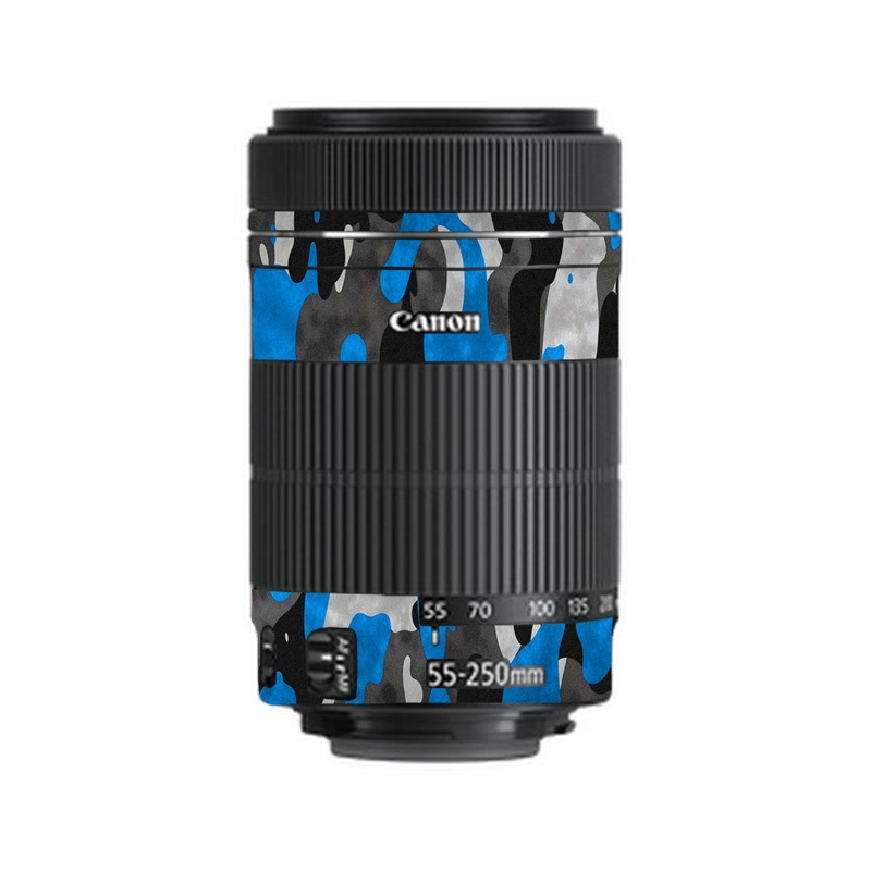 Blue Grey Camo Canon 55-250mm Camera Lens Skin