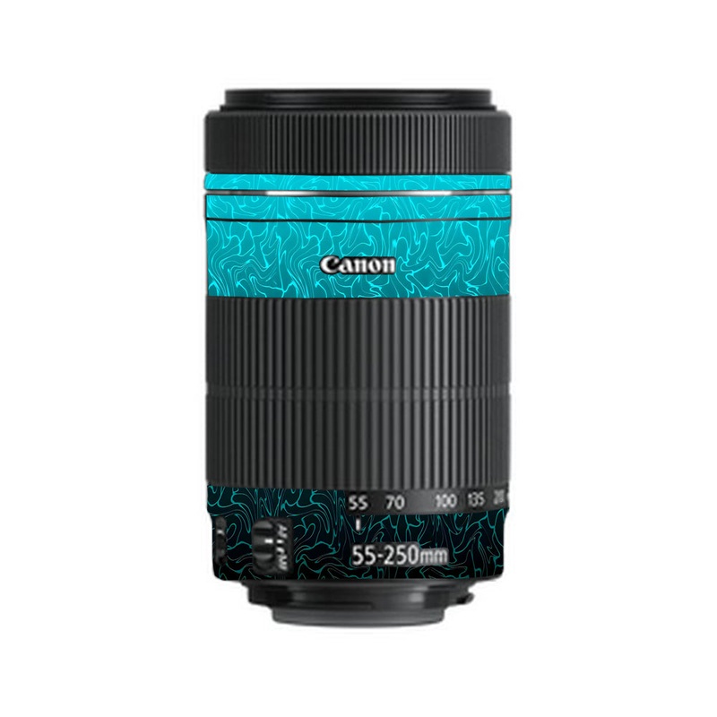 Cyan Blue to Black Gradient Canon 55-250mm Camera Lens Skin