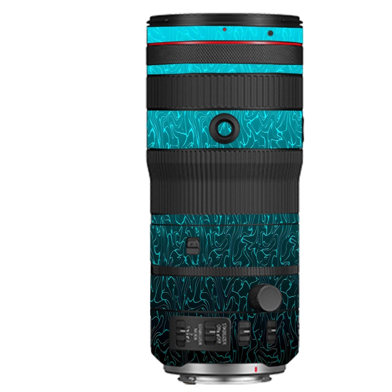 Cyan Blue to Black Gradient Canon 70-200mm Camera Lens Skin