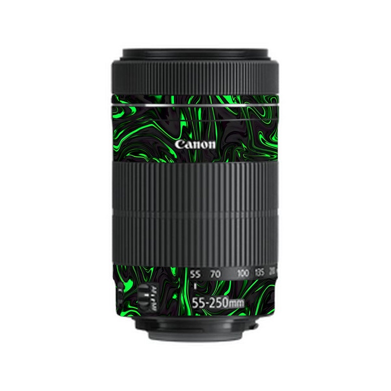 Green Liquid Pattern Canon 55-250mm Camera Lens Skin