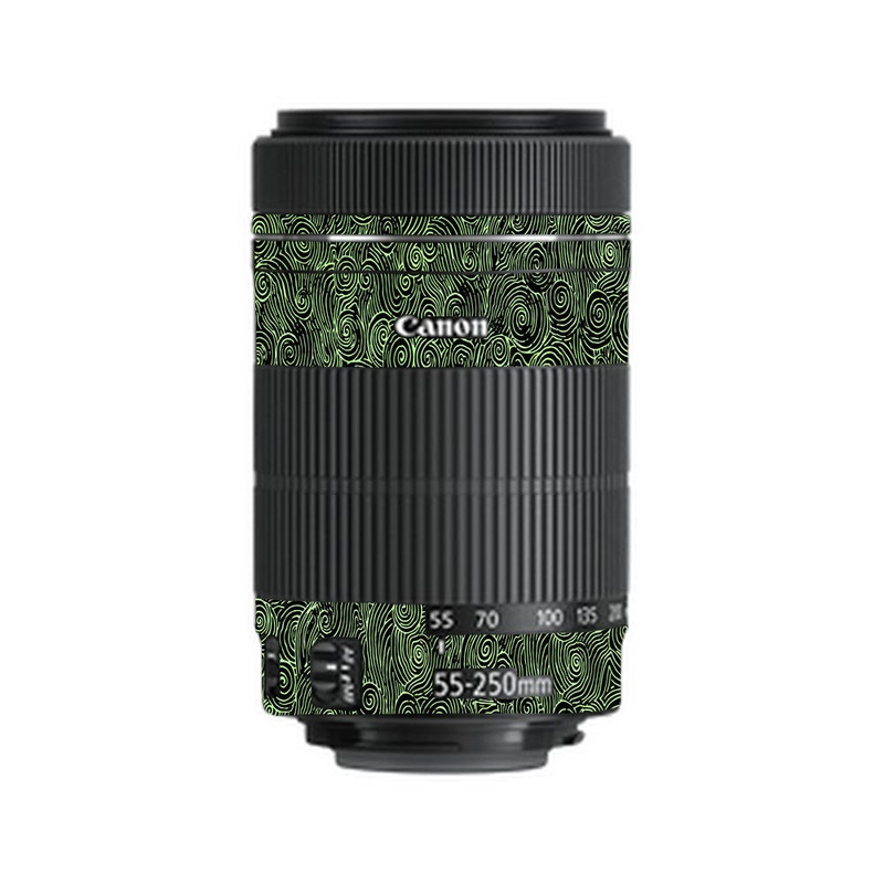 Green Spirals Canon 55-250mm Camera Lens Skin