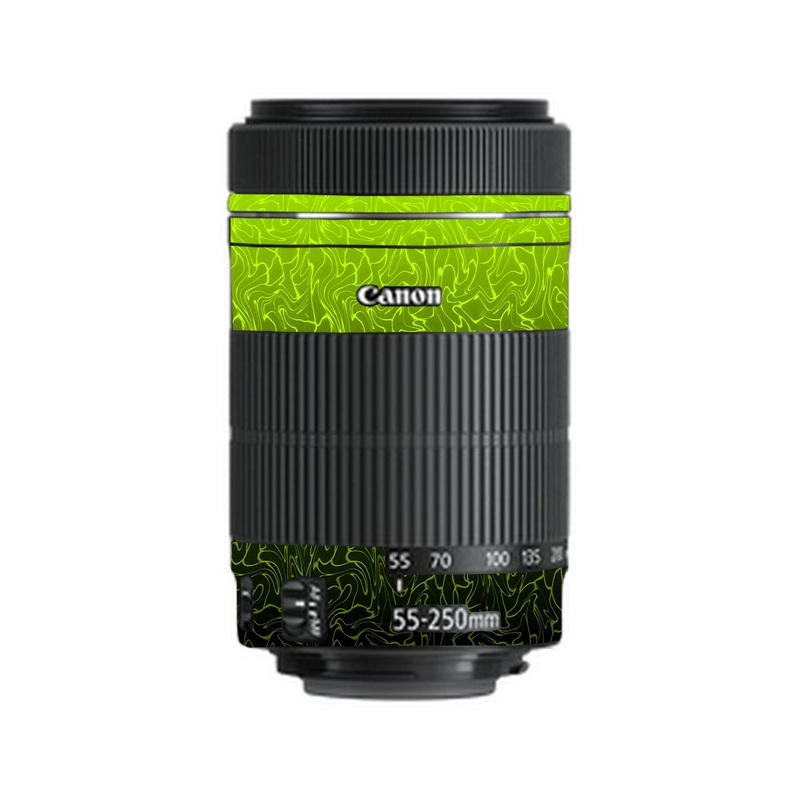 Lime Yellow to Black Gradient Canon 55-250mm Camera Lens Skin