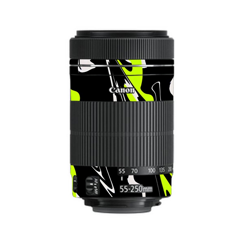 Neon Green and Black Pattern Canon 55-250mm Camera Lens Skin