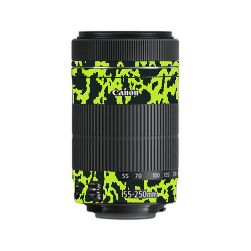 Neon Green Splatter Canon 55-250mm Camera Lens Skin
