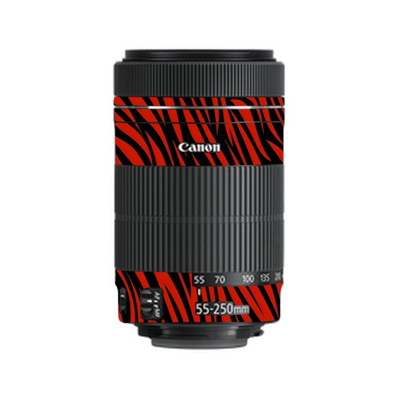 Red and Black Stripes Canon 55-250mm Camera Lens Skin