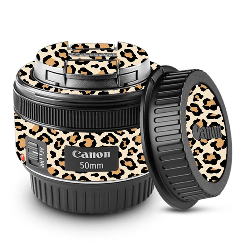 Sandy Leopard Spots Canon 50mm Camera Lens Skin