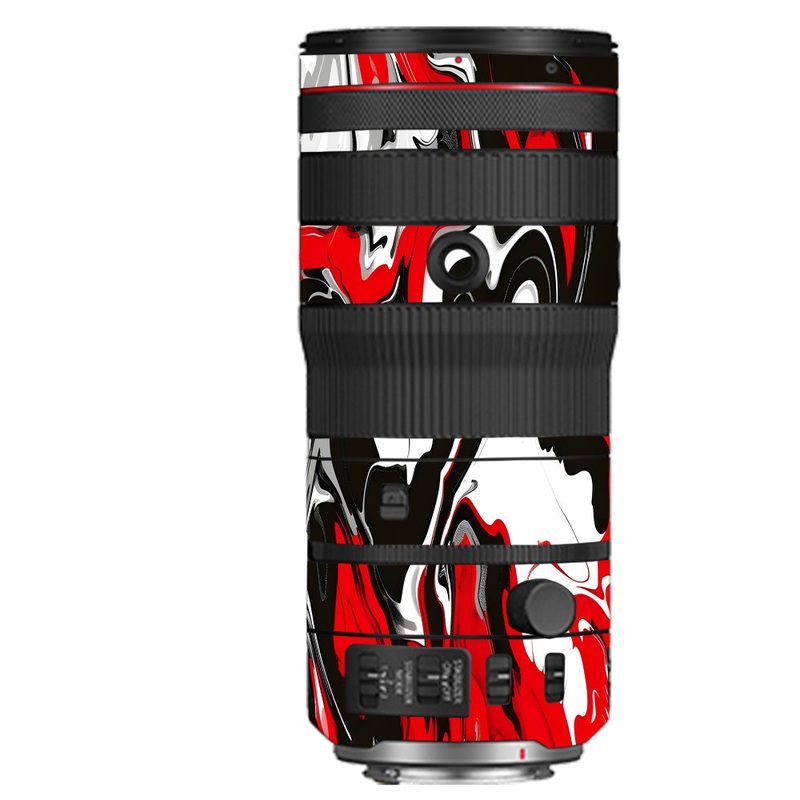 Scarlet and White Motion Canon 70-200mm Camera Lens Skin