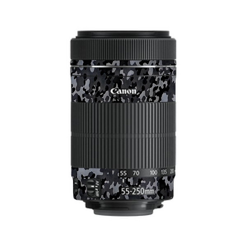 Stealth Grey Camo Canon 55-250mm Camera Lens Skin