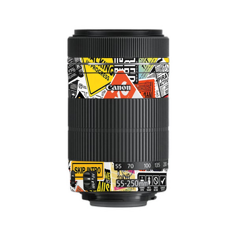 Tech Aesthetic Sticker Collage Canon 55-250mm Camera Lens Skin