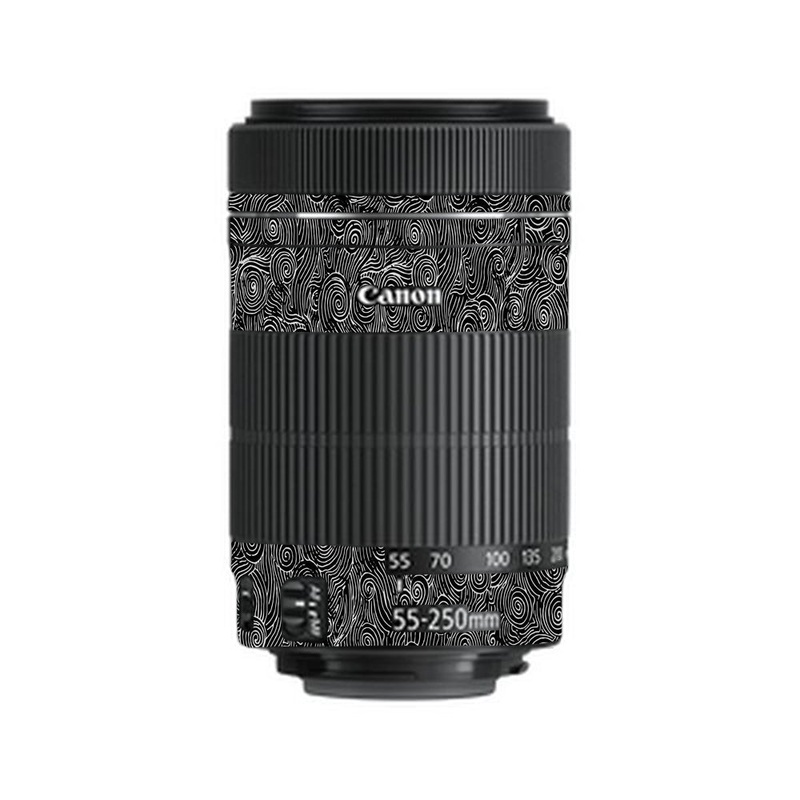 White Spirals Canon 55-250mm Camera Lens Skin